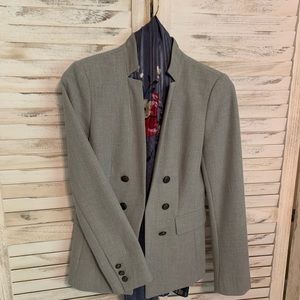 WHBM Size 4 Linen Blend Light Grey Blazer.